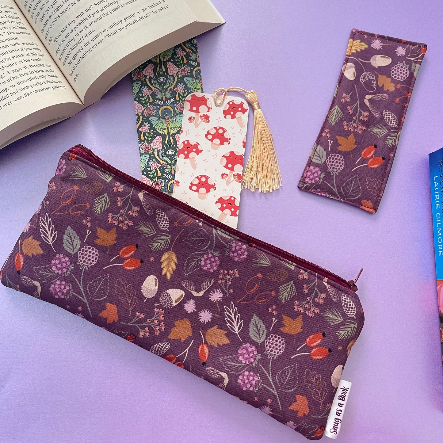 Purple Autumnal Bookmark Case