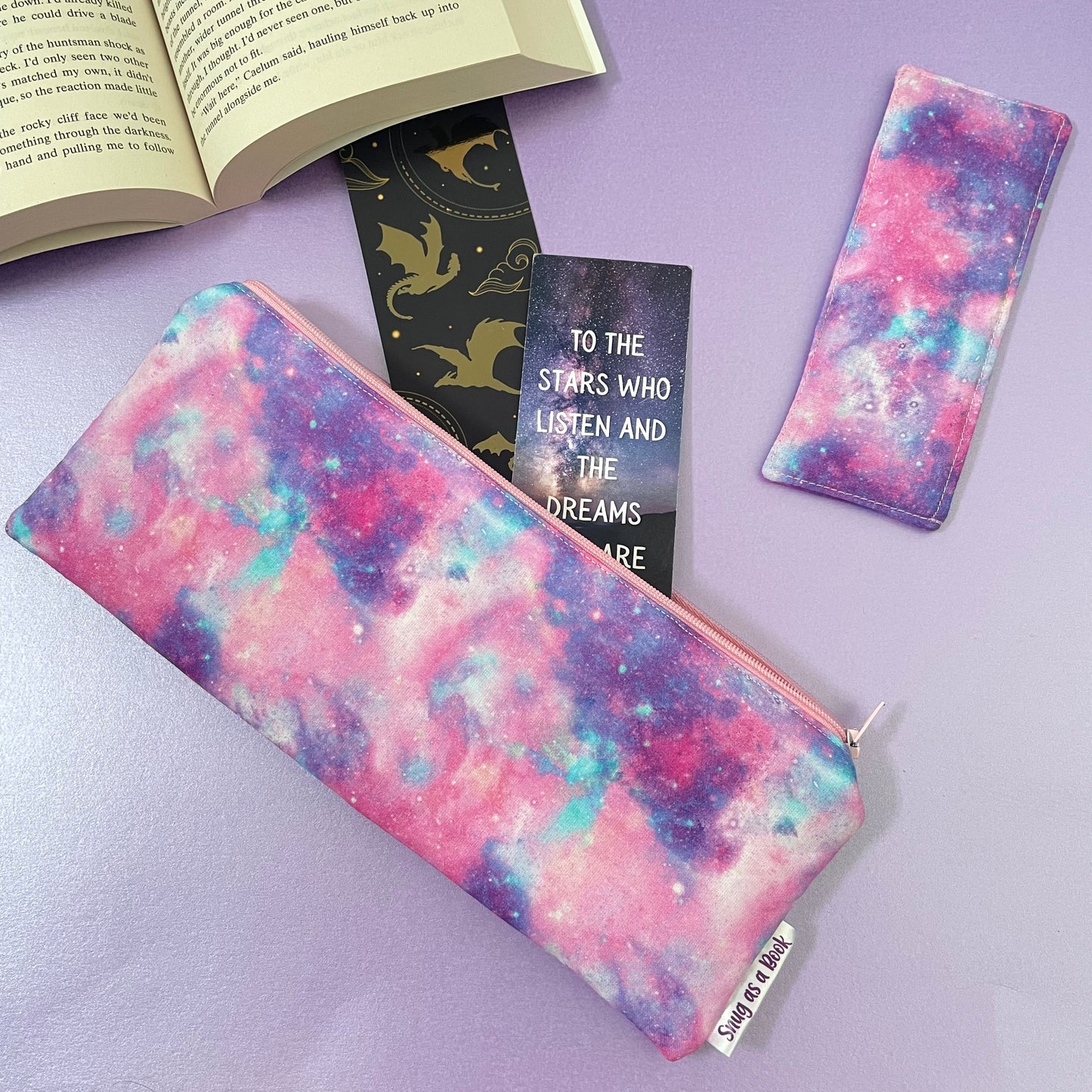 Pink Galaxy Bookmark Case