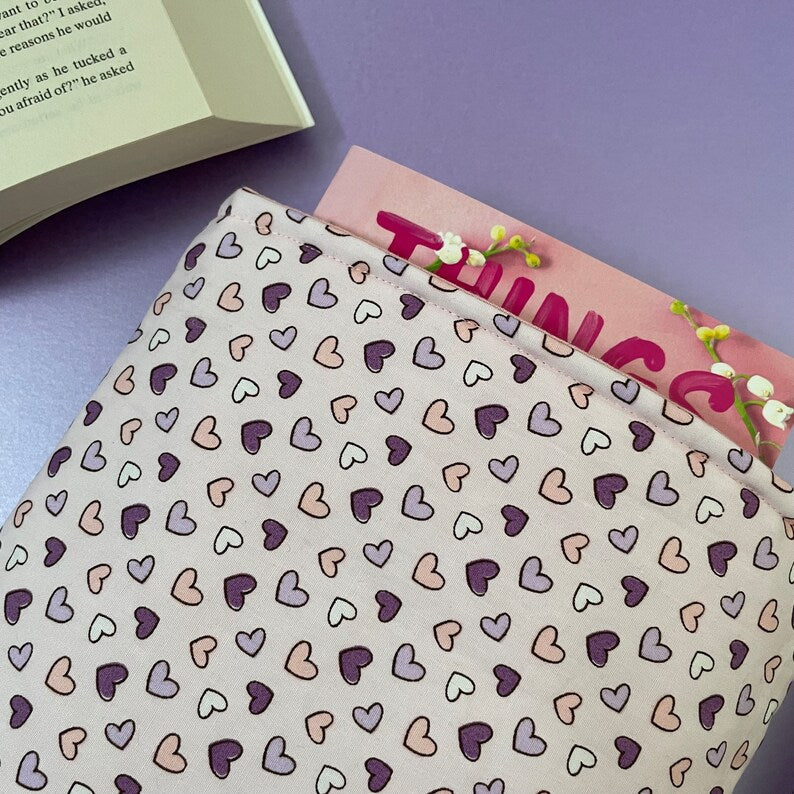 Purple Heart Print Book Sleeve